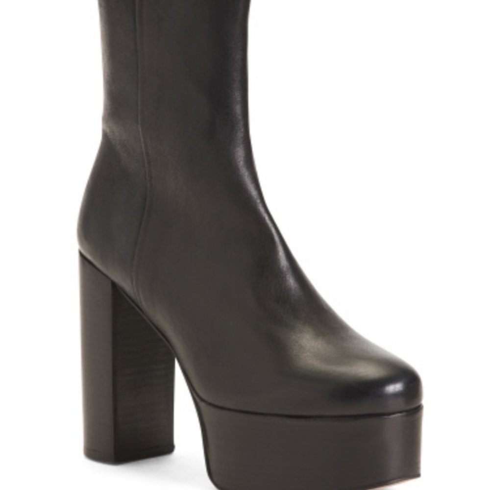 Friday Night Free People Leather Platform Boots - Picture 1 of 2